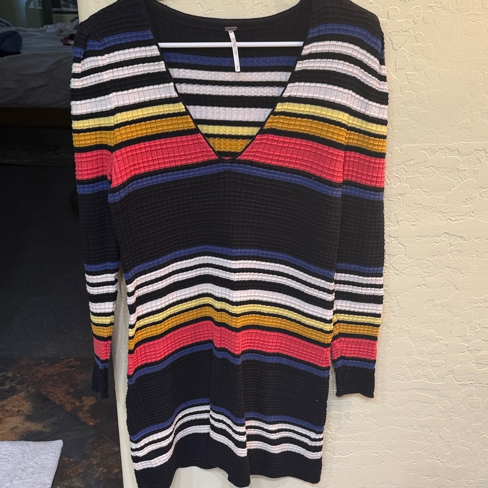 Free People V-Neck Sweater Gidget Dress - Small